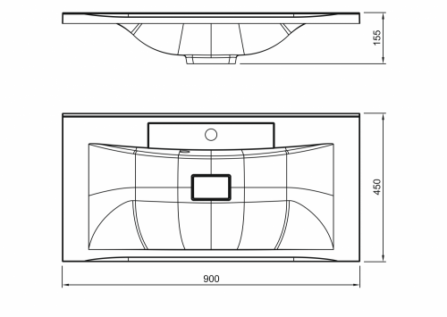 картинка AM-LAV-900-MR-FP-Nero Раковина из искуственного мрамора от магазина Сантехстрой