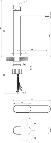 картинка Смеситель для раковины Ravak CR 015.20BL, черный X070429 от магазина Сантехстрой