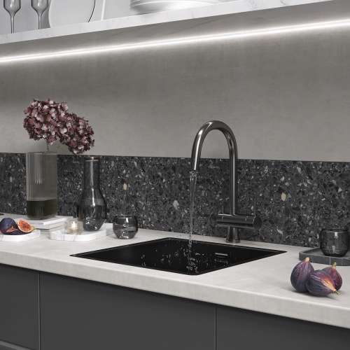 картинка Кухонная мойка Reflexion Como RX2044BL оружейная сталь от магазина Сантехстрой