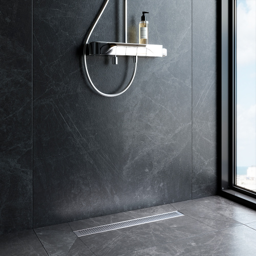 картинка W01SC-P11-060-01SB MasterFlow Трап для душа линейный универс затвор Cut Gradient 60см цвет сталь мат от магазина Сантехстрой