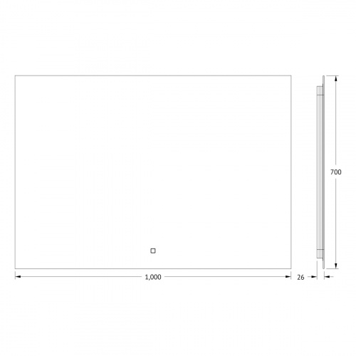 картинка Зеркало с фацетом и LED-подсветкой настенное GLOW DEFESTO 100x70 см, DF 2519SH от магазина Сантехстрой