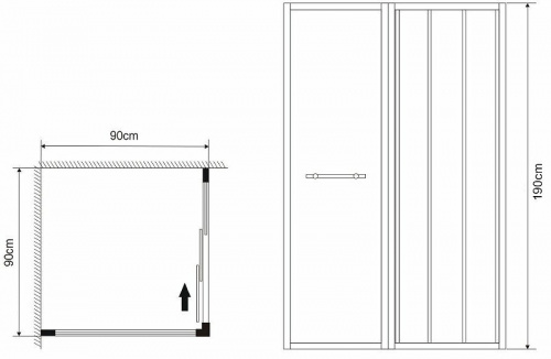 картинка Душевой уголок Grossman Alba 90х90 GR-9090Al1 профиль Хром стекло прозрачное от магазина Сантехстрой