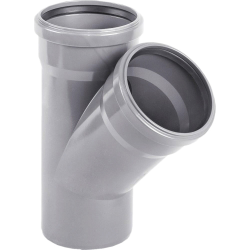 картинка Тройник ХЕМКОР НПВХ внутренняя канализация 110х50 мм, 45 гр. от магазина Сантехстрой