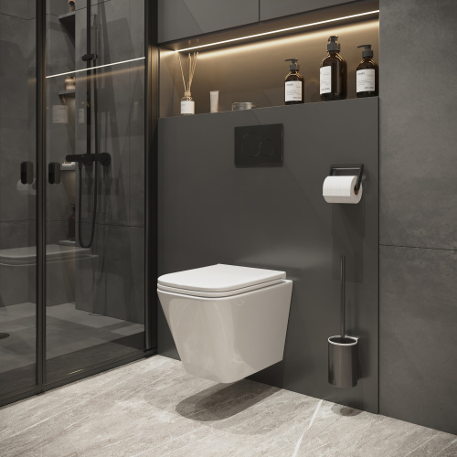 картинка Унитаз подвесной Niagara Atrio NG-9303 (520х306х365) безободковый с тонкой крышкой,микролифт,1 место от магазина Сантехстрой