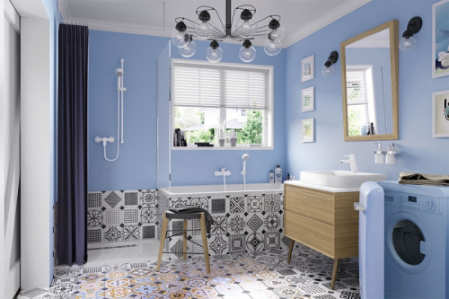 фото смеситель для ванны и душа kludi pure&easy однорычажный, белый (376819165)