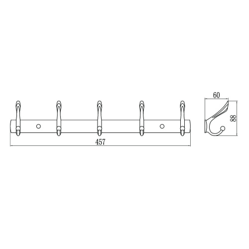 картинка Планка с крючками (5 крючков) Savol (S-06205H) от магазина Сантехстрой