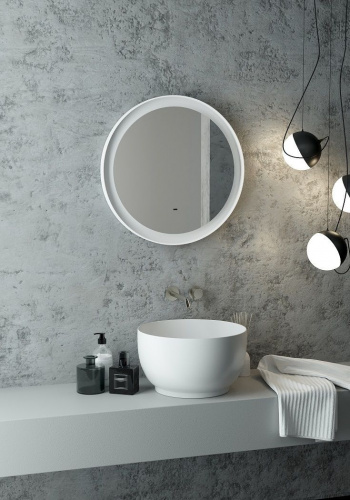картинка Зеркало с подсветкой ART&MAX Napoli AM-Nap-600-DS-F-White от магазина Сантехстрой