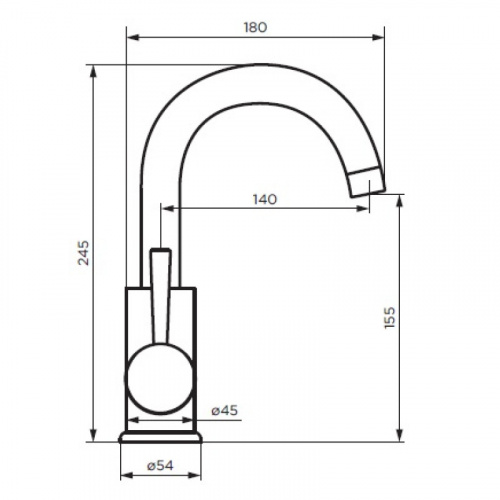 картинка D3002101SS Logic смеситель для умывальника поворотный, нержавеющая сталь от магазина Сантехстрой