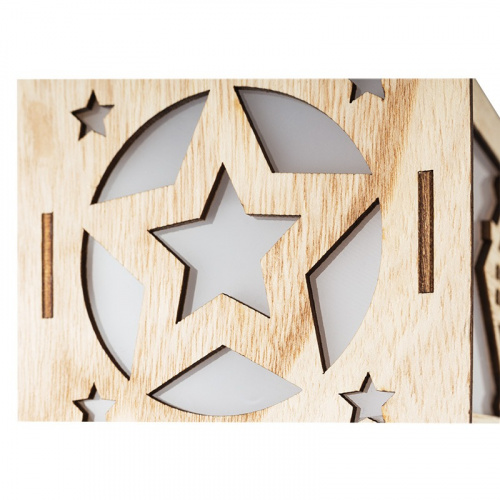 картинка Деревянная фигурка с подсветкой Волшебный фонарик 13,8x11x11 см от магазина Сантехстрой