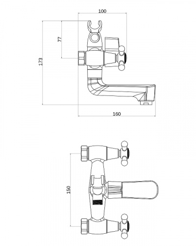 фото смеситель для ванны orange onelife p03-231cr хром