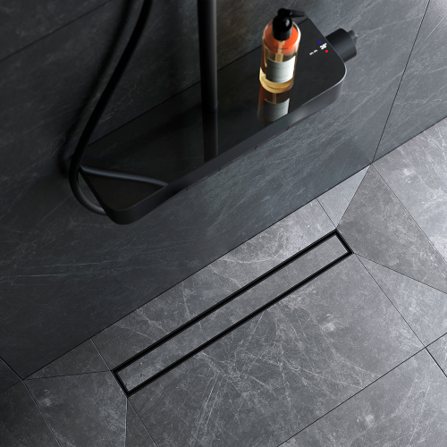 картинка W01SC-U11-060-04BM MasterFlow Трап для душа линейный универс затвор Tile 60см цвет черн мат от магазина Сантехстрой