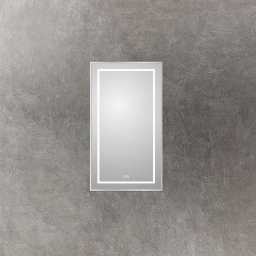 картинка Зеркало BelBagno Kraft 50 SPC-KRAFT-500-900-LED-TCH-WARM с подсветкой Сатин с сенсорным выключателем и подогревом от магазина Сантехстрой