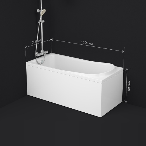 картинка W80A-150-070W-A Like, ванна акриловая A0 150х70 см, шт от магазина Сантехстрой