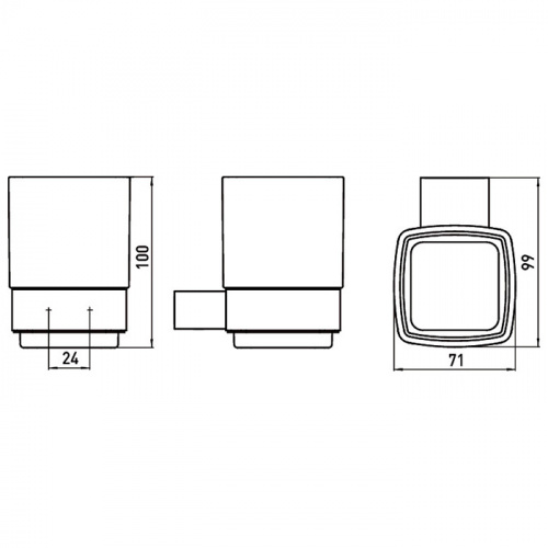 картинка Emco Loft Стакан подвесной, хрустальное стекло сатинированное, цвет хром от магазина Сантехстрой