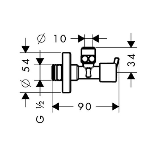 картинка HG Angle Valve S Угловой переходник цвет хром от магазина Сантехстрой
