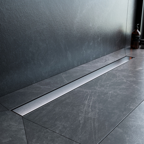 картинка W01SC-U11-090-04SB MasterFlow Трап для душа линейный универс затвор Tile 90см цвет сталь мат от магазина Сантехстрой