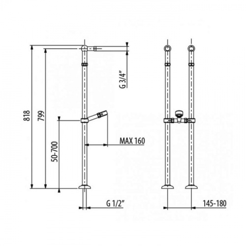 картинка Комплект (2 шт) "ножек" GATTONI 1545/00v0br Бронза от магазина Сантехстрой
