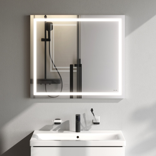 картинка M91AMOX0801WG Универсальное зеркало настенное с контурной LED-подсветкой, 80 см от магазина Сантехстрой