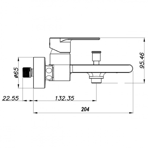 фото смеситель для ванны azario delano короткий излив, белый матовый (az-158405126)