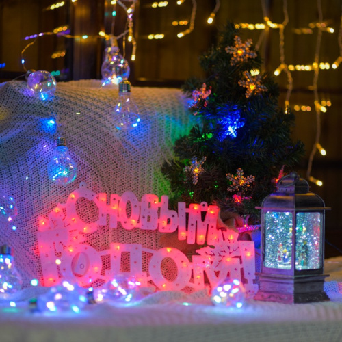 картинка Фигура светодиодная С НОВЫМ ГОДОМ 35 LED КРАСНЫЕ 42x19 см от магазина Сантехстрой