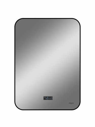 картинка Зеркало Reflection Shadow с фоновой подсветкой, сенсором, диммером, часами и подогревом 600х800 от магазина Сантехстрой