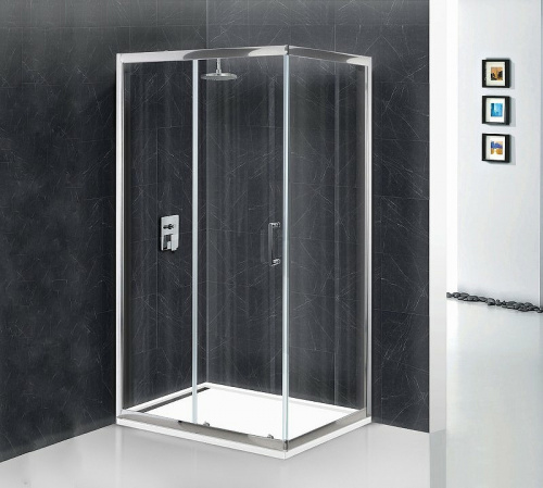 картинка Душевой уголок BelBagno Uno 100х90 UNO-AH-1-100/90-C-Cr профиль Хром стекло прозрачное от магазина Сантехстрой