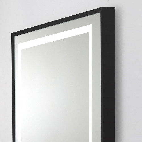 картинка Зеркало BelBagno Kraft 50 SPC-KRAFT-500-800-LED-TCH-WARM-NERO с подсветкой Черное с сенсорным выключателем и подогревом от магазина Сантехстрой