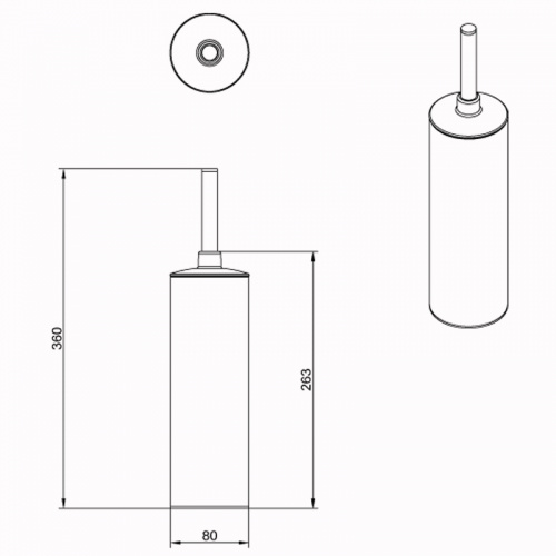 картинка Ерш для унитаза AZARIO NESSY напольный хромированный круглый (AZ-450) от магазина Сантехстрой