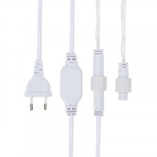 картинка Гирлянда светодиодная Бахрома (Айсикл),  4,8х0,6м,  176 LED СИНИЙ,  белый ПВХ,  IP65, эффект мерцания,  230В NEON-NIGHT (нужен шнур питания 303-500-1) от магазина Сантехстрой