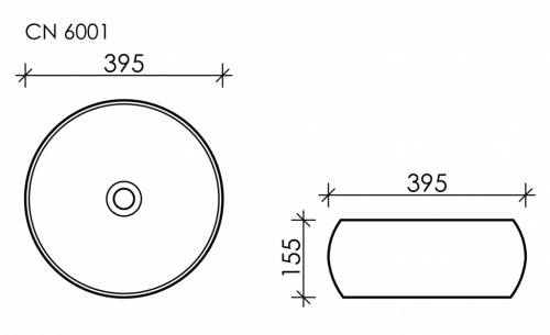 картинка CN6001 Умывальник чаша накладная круглая  Element 395*395*155мм от магазина Сантехстрой