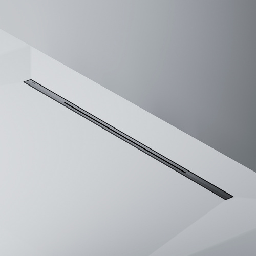 картинка W01SC-S11-100-05BM MasterFlow Трап для душа линейный универс затвор Slim line 100см цвет черн мат от магазина Сантехстрой