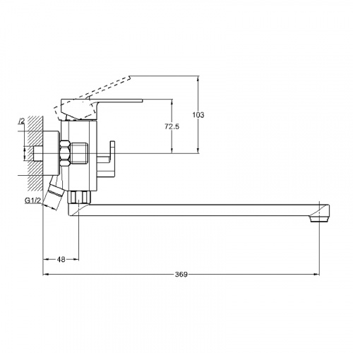фото смеситель для ванны g-lauf neb7-a123 универсальный хром
