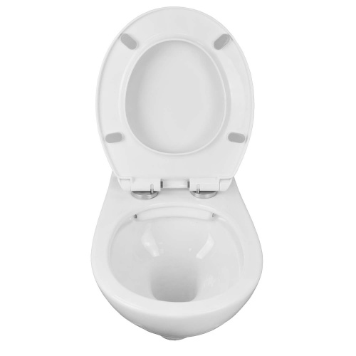 картинка Унитаз подвесной Loranto Fredo 355х550х410 безободковый, с быстросъемным сиденьем микролифт (CS-WH8005) от магазина Сантехстрой