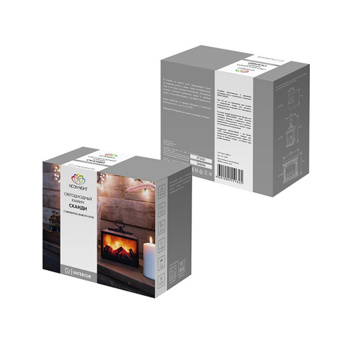 картинка Декоративный камин Сканди с эффектом живого огня 18х9х16 см,  батарейки 3хС (не в комплекте) от магазина Сантехстрой