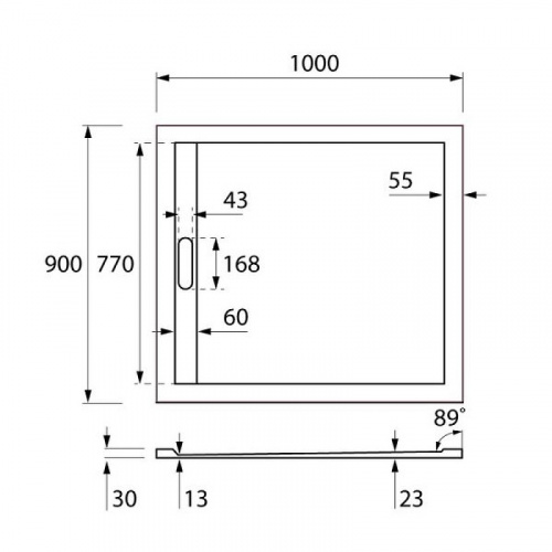 картинка Душевой поддон из искусственного камня Cezares Tray 100x90 TRAY-AS-AH-100/90-30-W Белый от магазина Сантехстрой