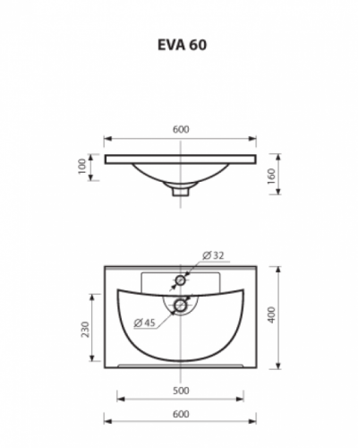 картинка Умывальник мебельный  "EVVA - 60" D М от магазина Сантехстрой