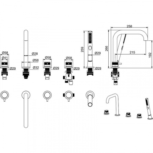 фото смеситель для ванны allen brau 5.31007-31 черный