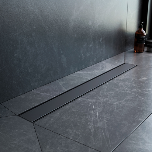 картинка W02SC-U11-070-04BM PrimeFlow Трап для душа линейный универс затвор Tile 70см цвет черн мат от магазина Сантехстрой