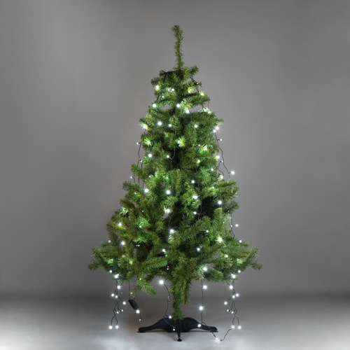 картинка Елочная гирлянда с кольцом,  7 нитей по 1,8 метра,  цвет диодов белый,  не соединяется от магазина Сантехстрой