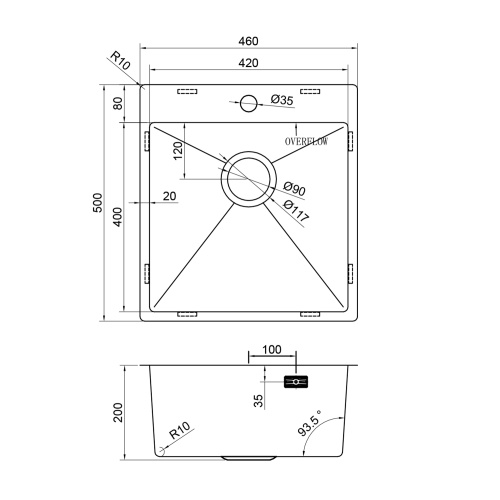 картинка Кухонная мойка Reflexion Iseo RX2246BL оружейная сталь от магазина Сантехстрой