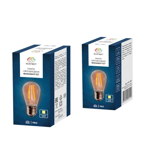картинка Ретро лампа Filament ST45 E27, 2W,  230В Теплая белая 3000K от магазина Сантехстрой