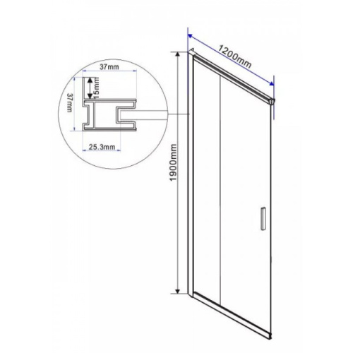 картинка Душевая дверь Vincea Garda VHC-1G120CLB черный/прозрачное от магазина Сантехстрой