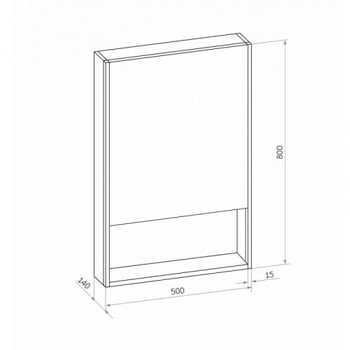 картинка Зеркало-шкаф Art&Max Foggia 50 AM-Fog-500-800-1D-R-DS-F-Nero правый черный от магазина Сантехстрой