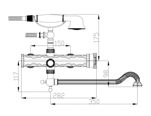 фото смеситель для ванны zorg a 101wdn-sl хром