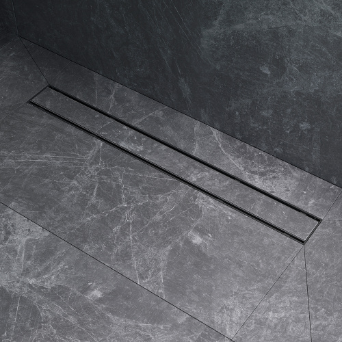 картинка W02SC-U11-070-04BM PrimeFlow Трап для душа линейный универс затвор Tile 70см цвет черн мат от магазина Сантехстрой