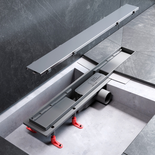 картинка W02SC-U11-060-04SB PrimeFlow Трап для душа линейный универс затвор Tile 60см цвет сталь мат от магазина Сантехстрой