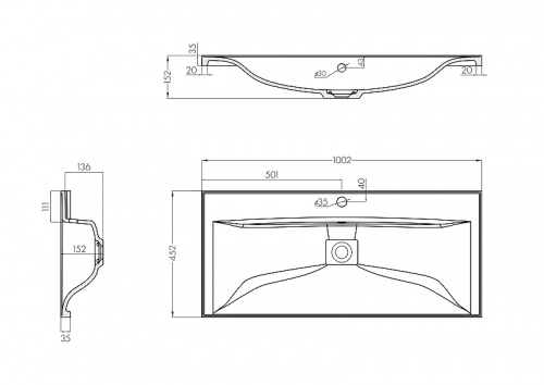 картинка Раковина мебельная Aquaton Айрис 100 1000х452х152 литьевой мрамор, белый (1A73273KAG010) от магазина Сантехстрой