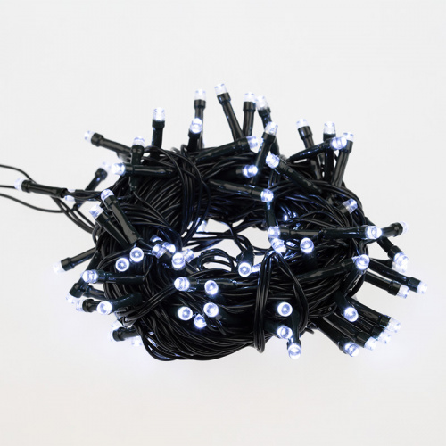 картинка Гирлянда светодиодная универсальная Уличная 100 LED БЕЛЫЕ 10 метров с контроллером от магазина Сантехстрой