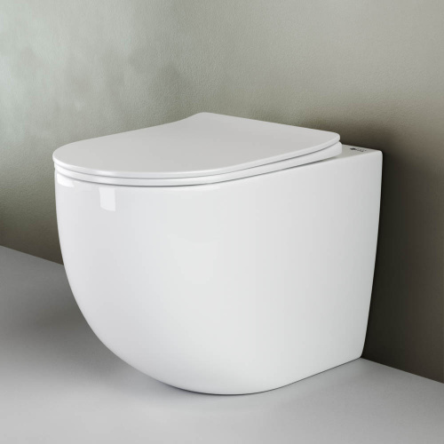 картинка CN1810 Унитаз соло MIA Rimless, с крепежом, с сиденьем-крышкой с микролифтом от магазина Сантехстрой