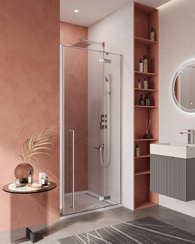 картинка Душевая дверь Cezares Liner 100 R LINER-B-12-100-C-Cr-R профиль Хром стекло прозрачное от магазина Сантехстрой